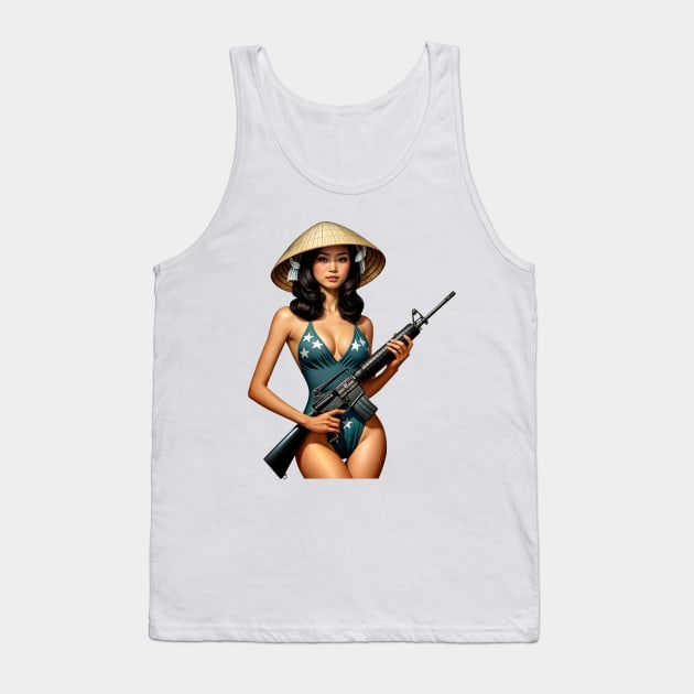 Pinup Girl Tank Top by Rawlifegraphic